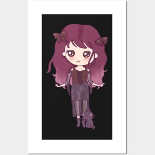 Cute chibi witch girl Posters and Art